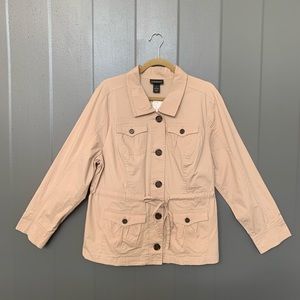 Lane Bryant Plus Tortise Button Utility Jacket 16